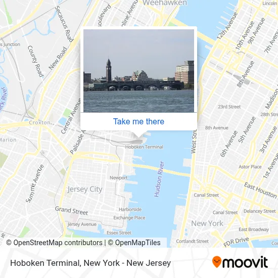 Hoboken Terminal map