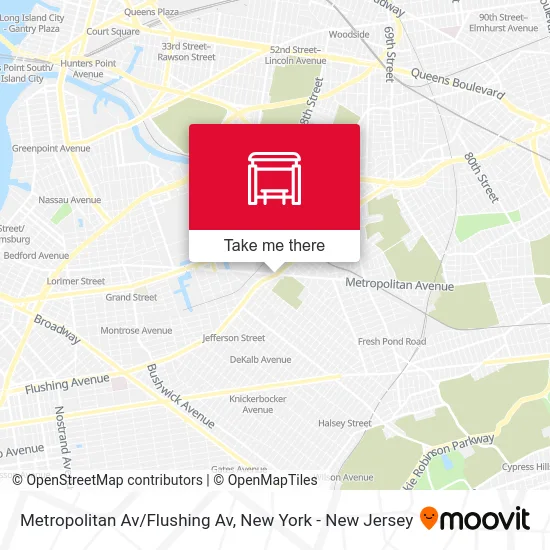 Metropolitan Av/Flushing Av map