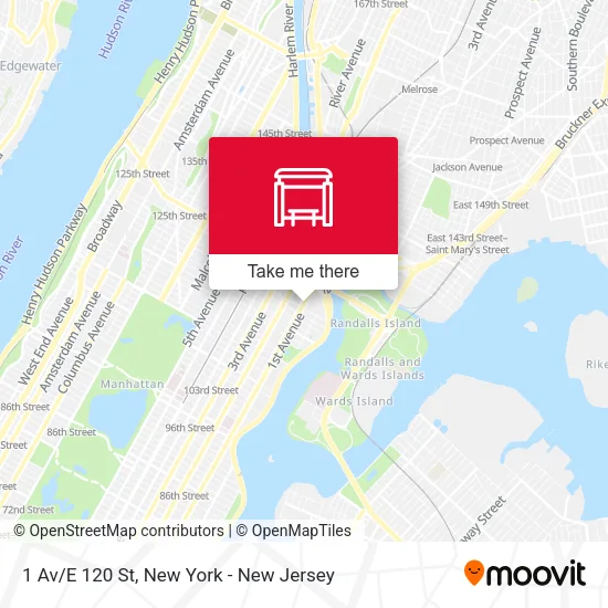 1 Av/E 120 St map
