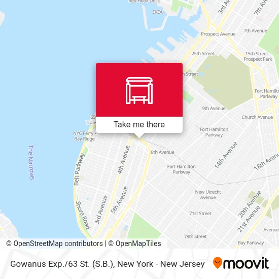 Gowanus Exp./63 St. (S.B.) map