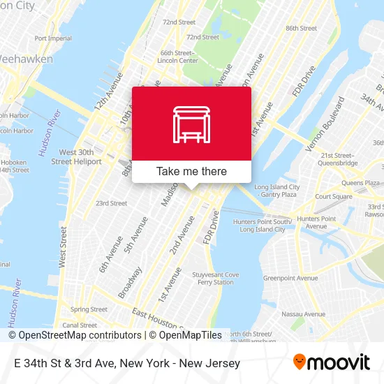 Mapa de E 34th St & 3rd Ave