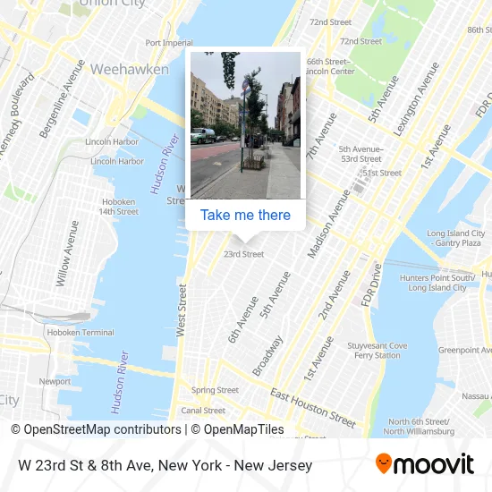 W 23rd St & 8th Ave map