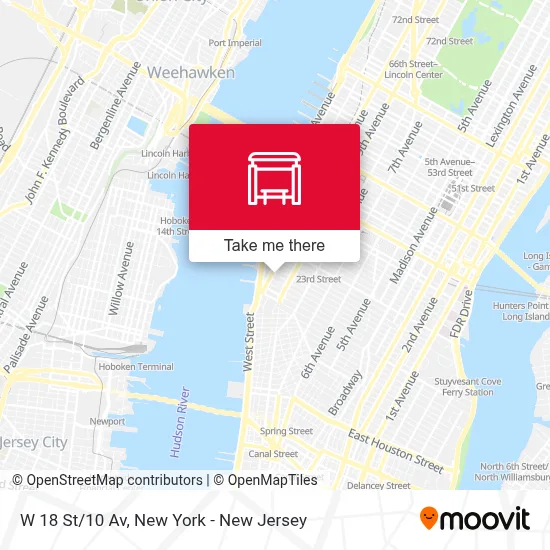 W 18 St/10 Av map