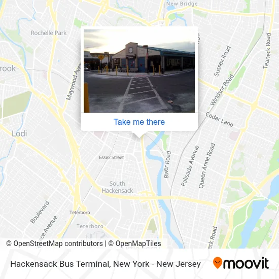 Hackensack Bus Terminal map