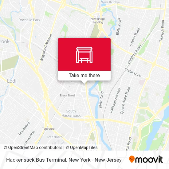 Hackensack Bus Terminal map