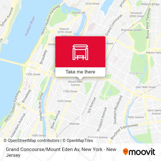 Grand Concourse/Mount Eden Av map