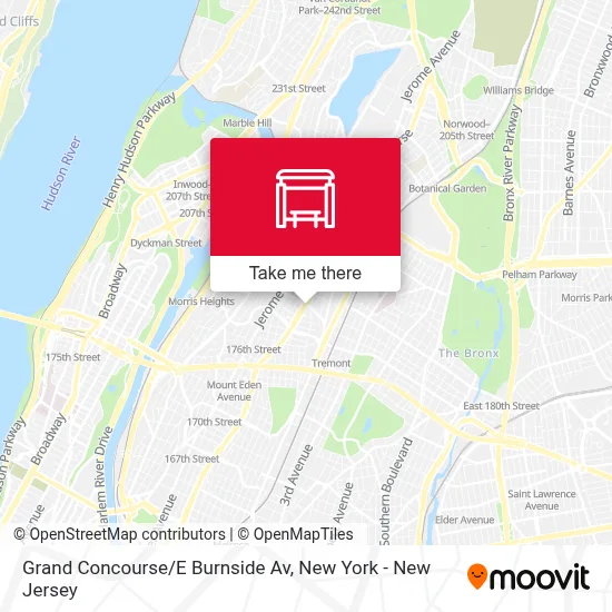 Grand Concourse/E Burnside Av map