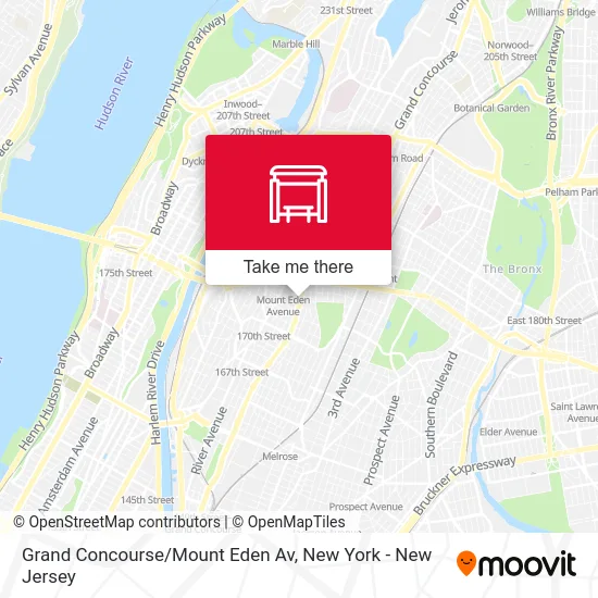 Grand Concourse/Mount Eden Av map