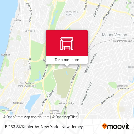 E 233 St/Kepler Av map