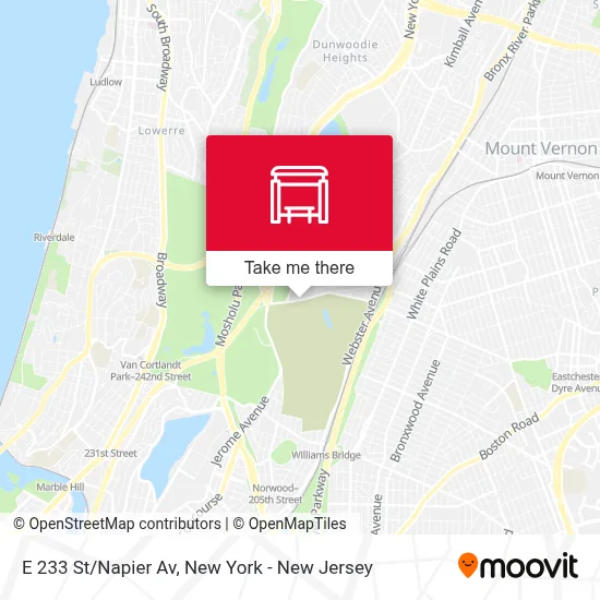 E 233 St/Napier Av map