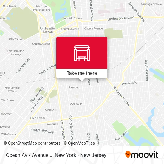 Ocean Av / Avenue J map