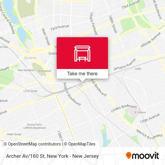 Archer Av/160 St map