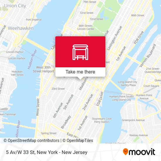 5 Av/W 33 St map
