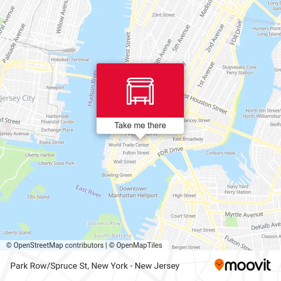 Park Row/Spruce St map