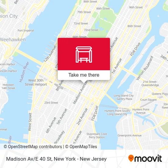 Madison Av/E 40  St map