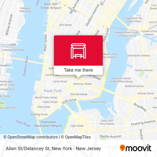 Allen St/Delancey St map