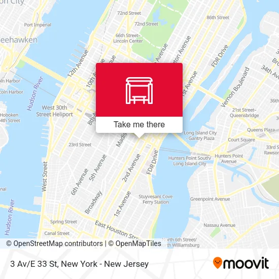 3 Av/E 33 St map