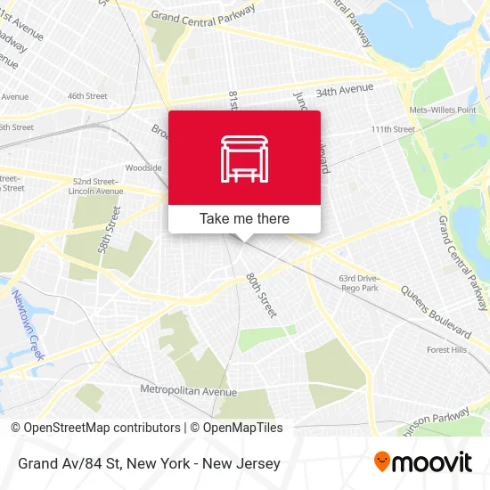 Grand Av/84 St map