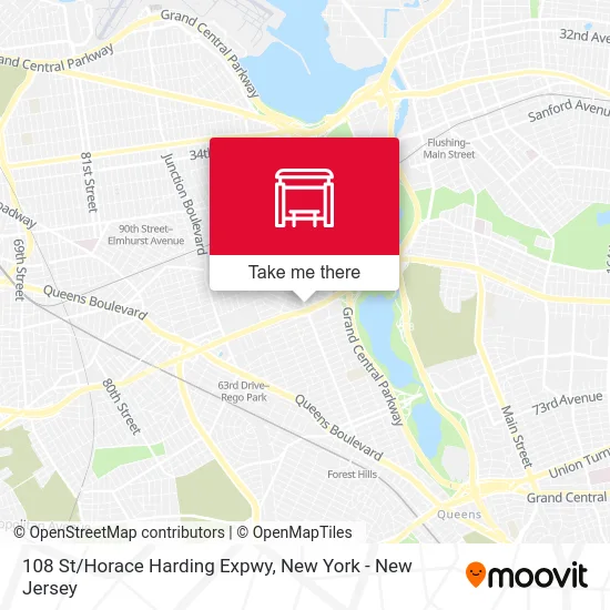 108 St/Horace Harding Expwy map