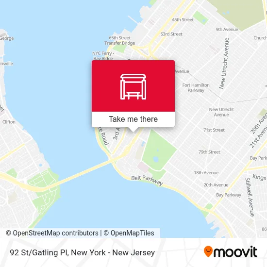 92 St/Gatling Pl map