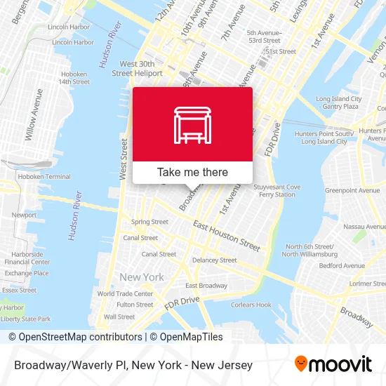 Broadway/Waverly Pl map