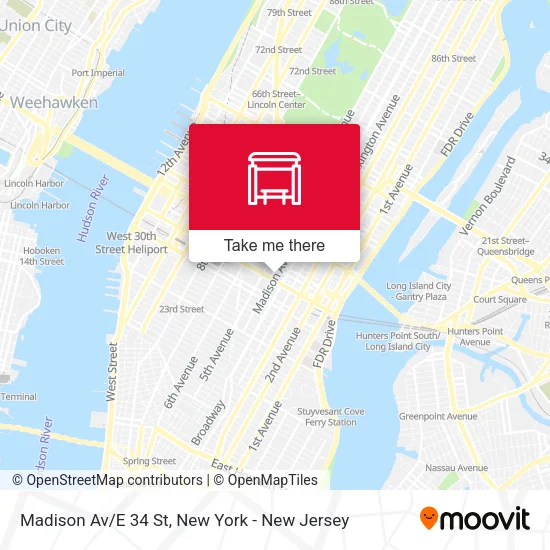 Madison Av/E 34 St map