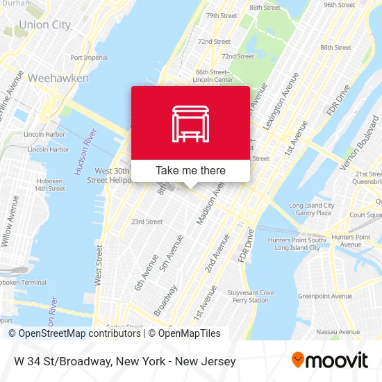 W 34 St/Broadway map