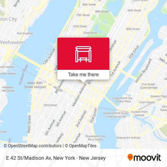 E 42 St/Madison Av map