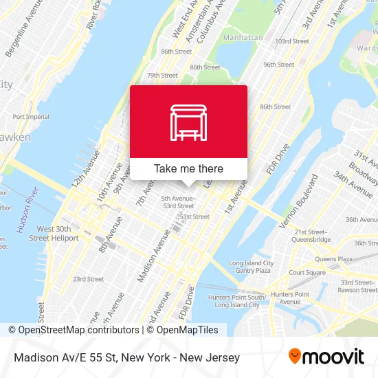 Madison Av/E 55 St map