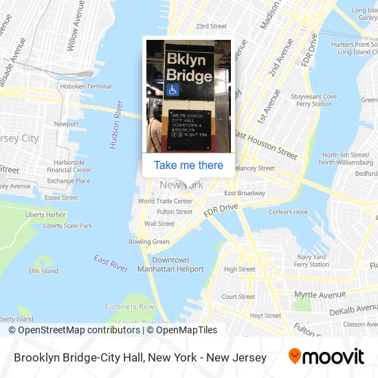Brooklyn Bridge-City Hall map