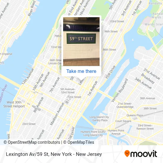 Lexington Av/59 St map