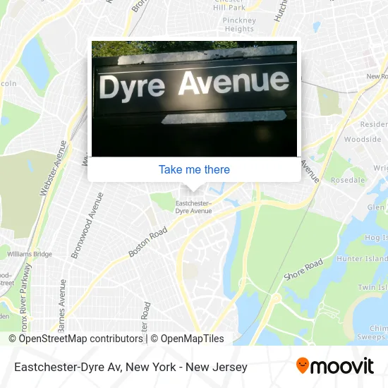 Eastchester-Dyre Av map