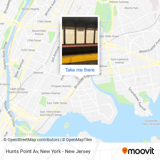 Hunts Point Av map