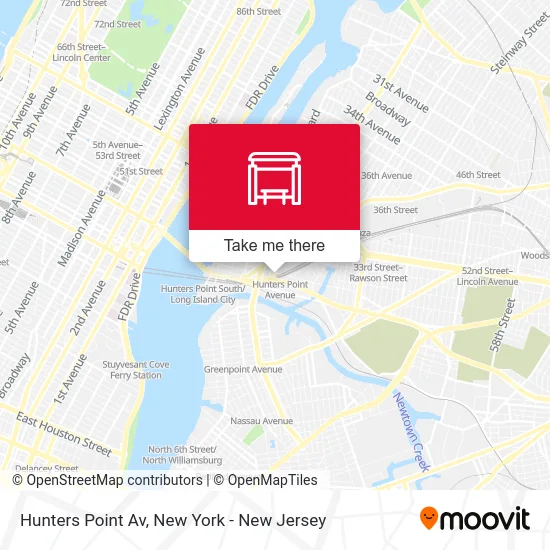 Hunters Point Av map