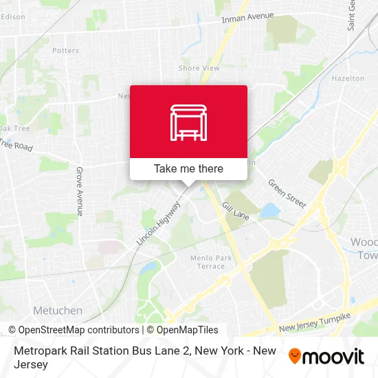 Metropark Rail Station Bus Lane 2 map