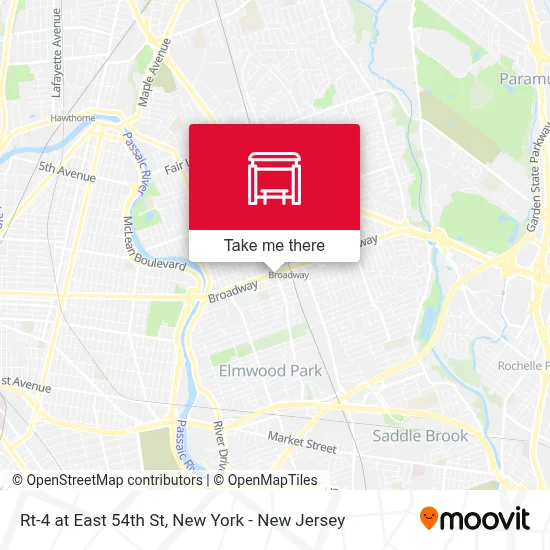 Rt-4 at East 54th St map