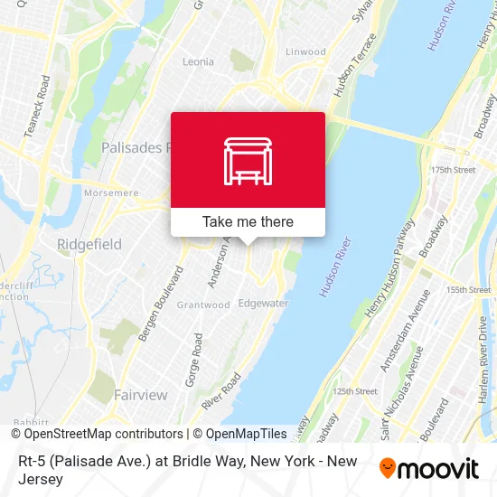 Rt-5 (Palisade Ave.) at Bridle Way map