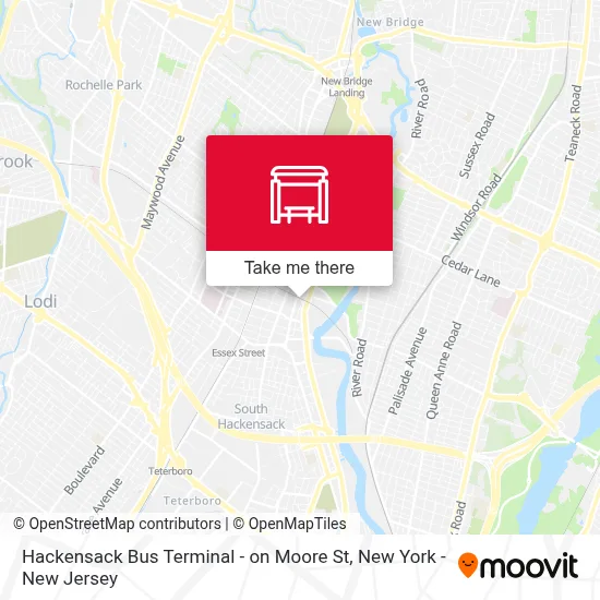 Hackensack Bus Terminal - on Moore St map