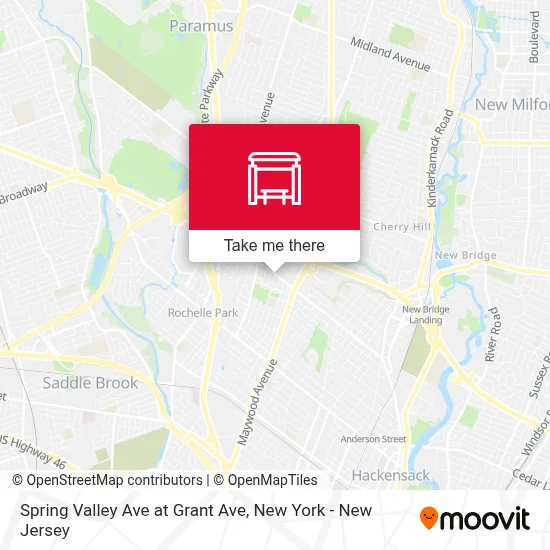 Spring Valley Ave at Grant Ave map