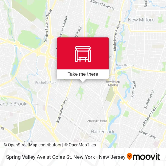 Spring Valley Ave at Coles St map