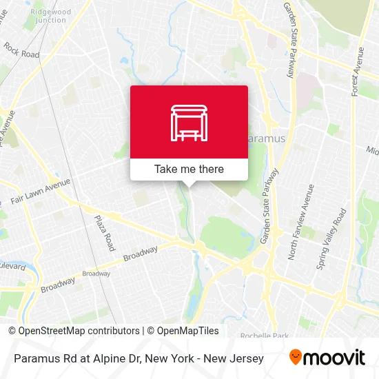 Paramus Rd at Alpine Dr map
