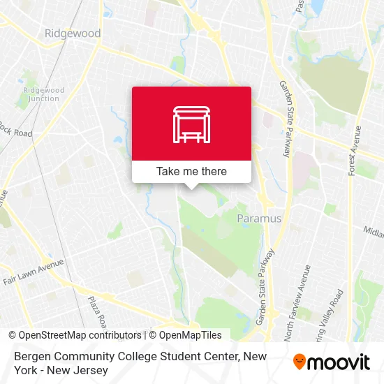 Bergen Community College Student Center map
