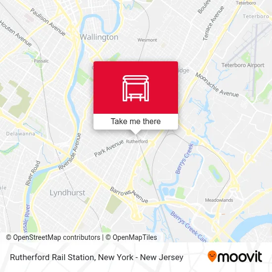 Rutherford Rail Station map