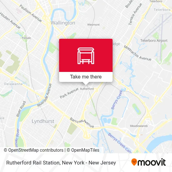 Rutherford Rail Station map
