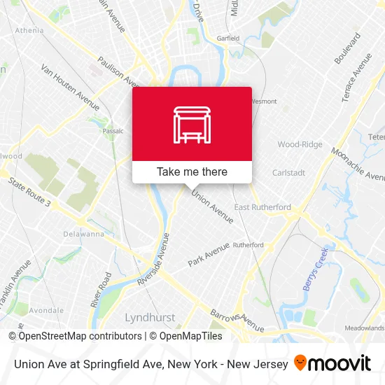 Union Ave at Springfield Ave map