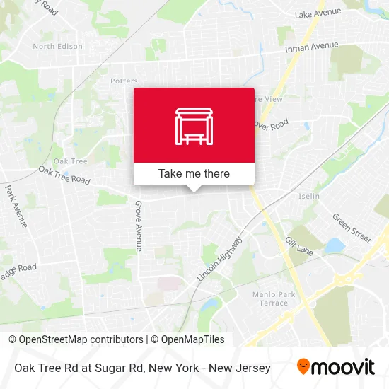 Oak Tree Rd at Sugar Rd map