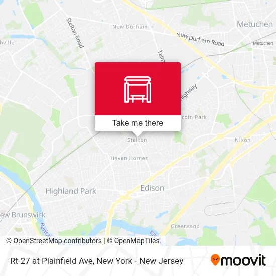 Rt-27 at Plainfield Ave map