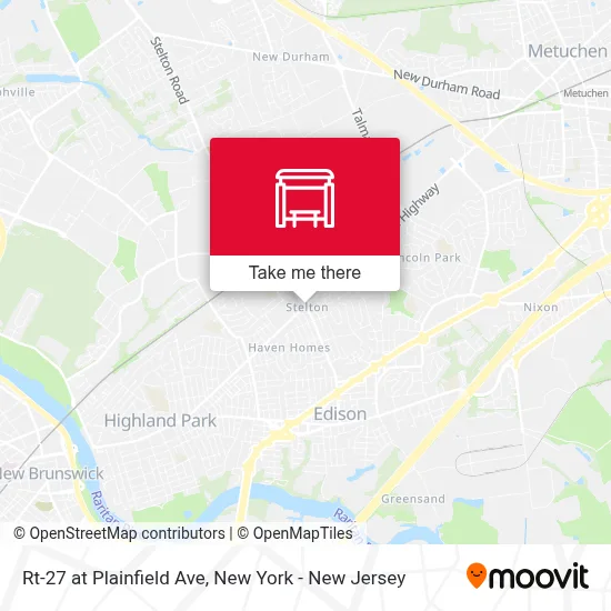 Rt-27 at Plainfield Ave map