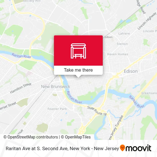 Raritan Ave at S. Second Ave map