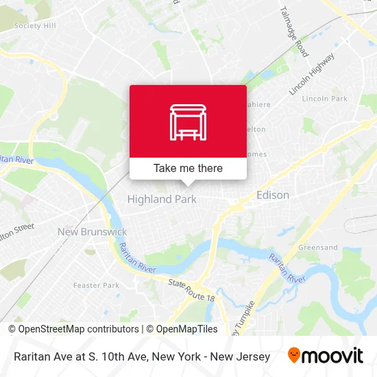 Raritan Ave at S. 10th Ave map